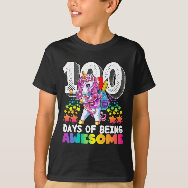 100 dagars skolavhopp för flickor t shirt (Framsida)