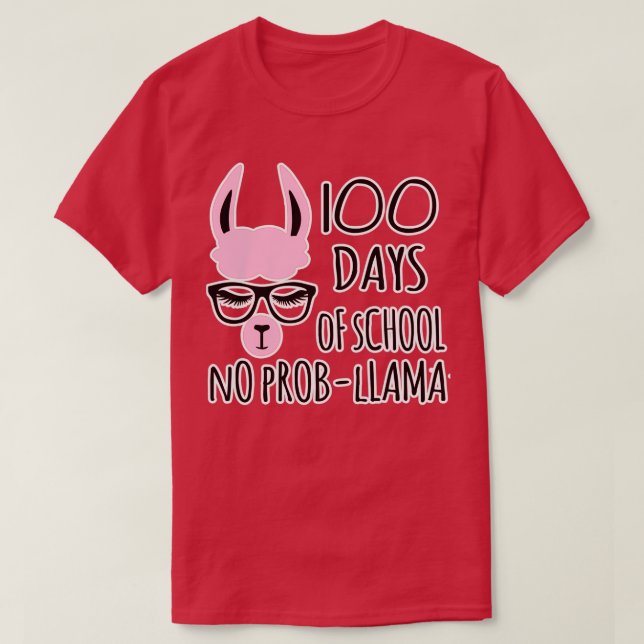 100 dagars skolavhopp, ingen probLama-gåva T Shirt (Design framsida)