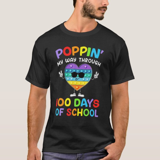100 dagars skolavhopp mitt sätt att gå i 100 dagar t shirt (Framsida)