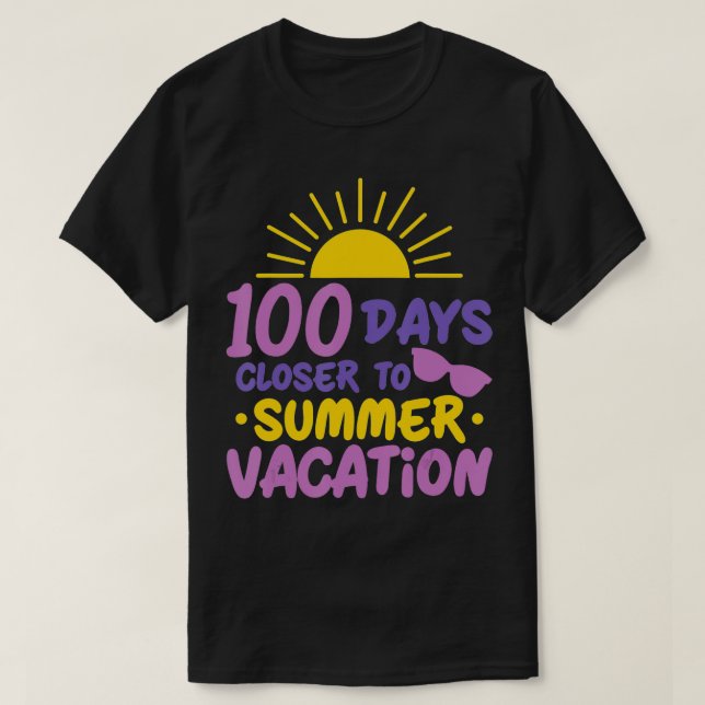 100 dagars skolavslutare sommarpraktiker t shirt (Design framsida)