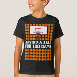100 Dagars Skolbasket 100:e Dagens Bollar Present T Shirt