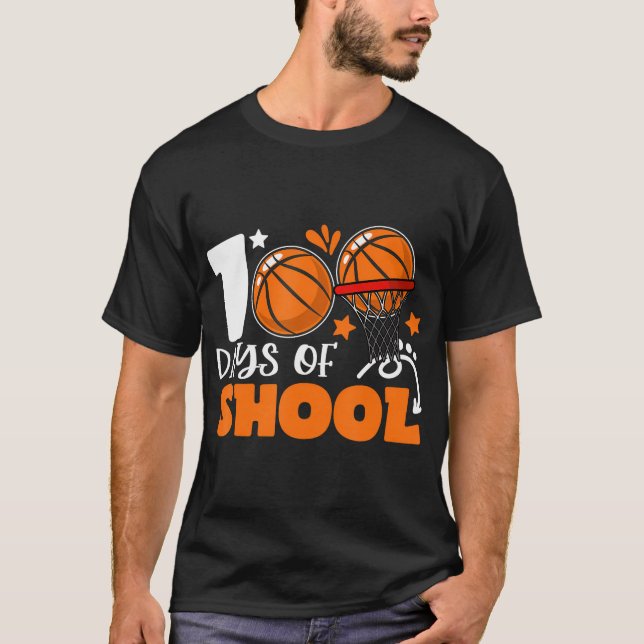 100 dagars skolbasketbollskikar 100 dagar t shirt (Framsida)