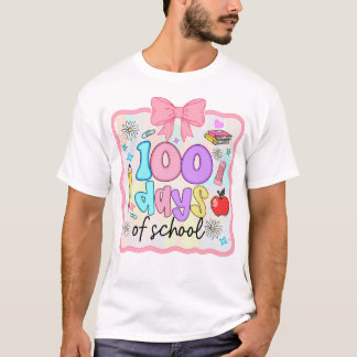 100 dagars skolblommig Coquette flickor bak T Shirt