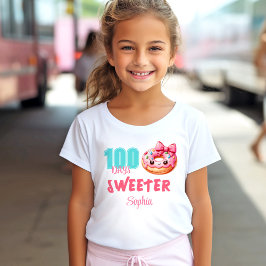 100 dagars skolcute Rosa Donut Girl Namn Basic T Shirt