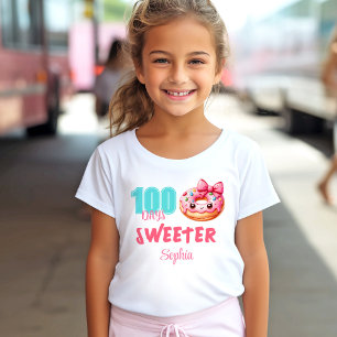 100 dagars skolcute Rosa Donut Girl Namn Basic T Shirt