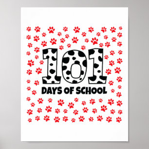 100 dagars skoldag Dalmatien Hund Boy Kid 100 Dag Poster
