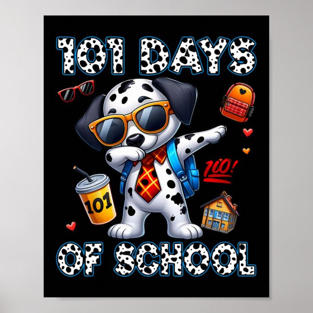 100 dagars skoldag Dalmatien Hund Boy Kid 100 Dag Poster (Framsidan)