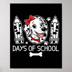 100 dagars skoldag Dalmatien Hund Boy Kid 100 Dag Poster