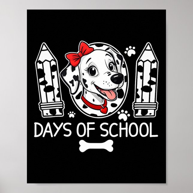 100 dagars skoldag Dalmatien Hund Boy Kid 100 Dag Poster (Framsidan)