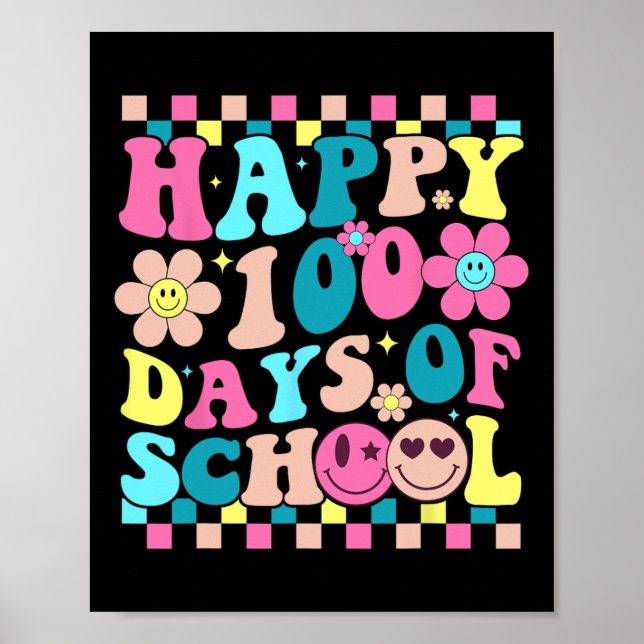 100 dagars skoldag i Lycklig 100 dagar för skolbar Poster (Framsidan)