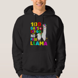 100 dagars skoldagar utan problem Llama Girl 100 D Hoodie