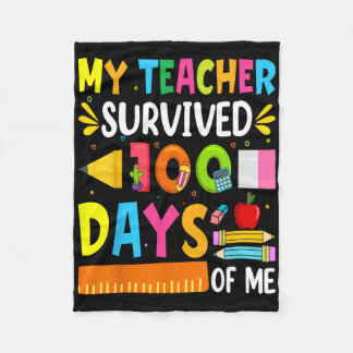 100 dagars skoldagars barnlärargåva Fu Fleecefilt