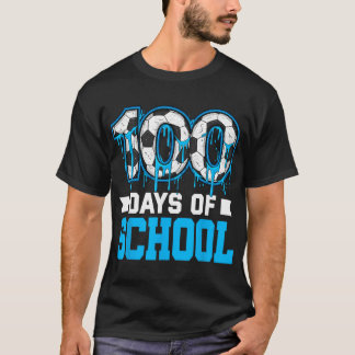 100 dagars skoldagars fotbollsdryck 100:e skoldage t shirt