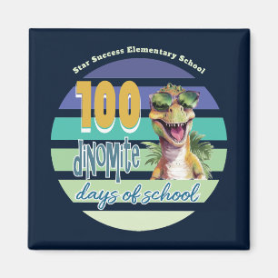100 dagars skoldinosaurie monogram magnet