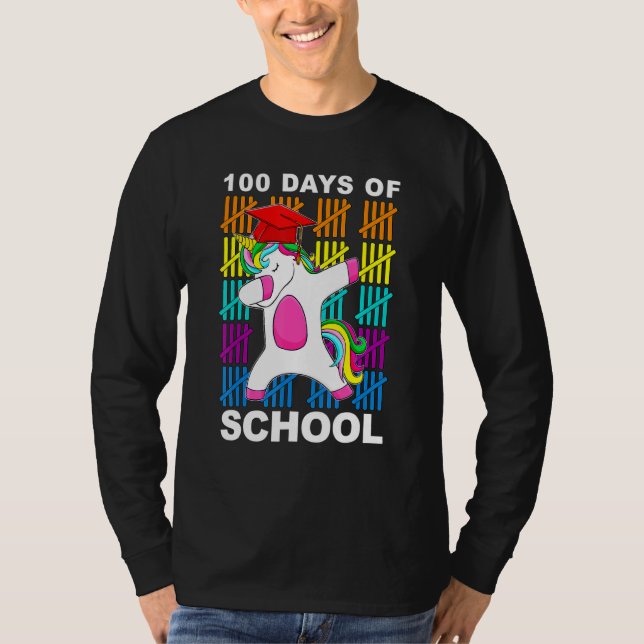 100 dagars skoldoftning i Unicorn 100 dagar Smarte T Shirt (Framsida)