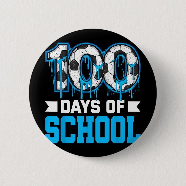 100 dagars skoldroppe för fotboll 100:e skoldagen knapp (Framsida)