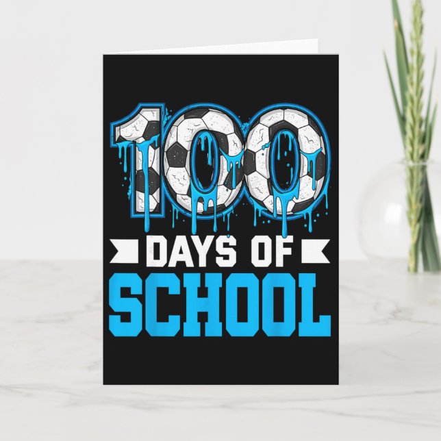 100 dagars skoldroppe för fotboll 100:e skoldagen kort (Framsida)