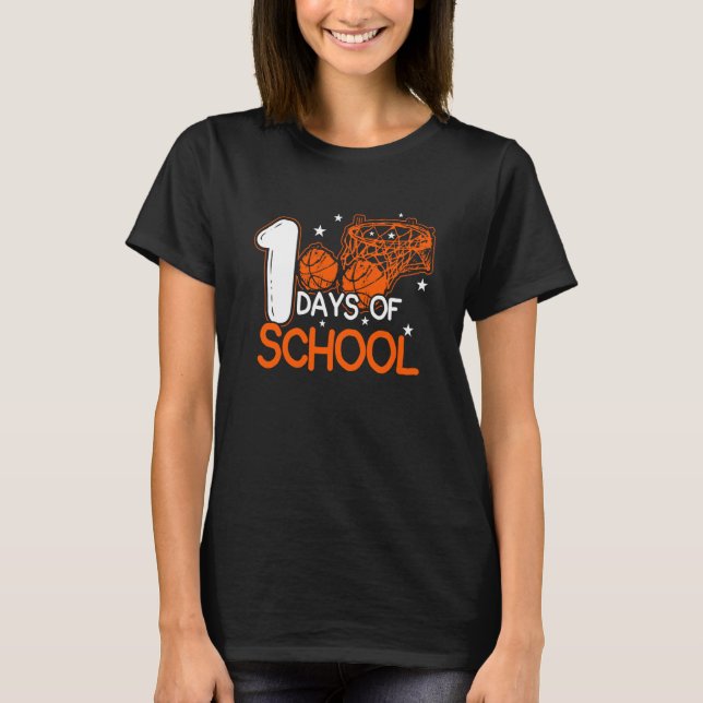 100 dagars skoldunkande basketbollstudent t shirt (Framsida)