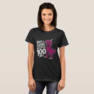 100 dagars skolfest Rosa Dinosaurie T-Rex Skiss De T Shirt