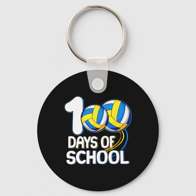 100 dagars skolflickor volleybollspelare 100:e dag nyckelring (Framsida)