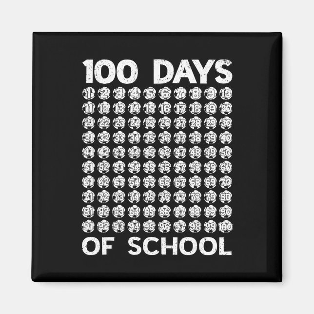 100 dagars skolfotboll 100:e skoldagen pojkar magnet (Framsidan)