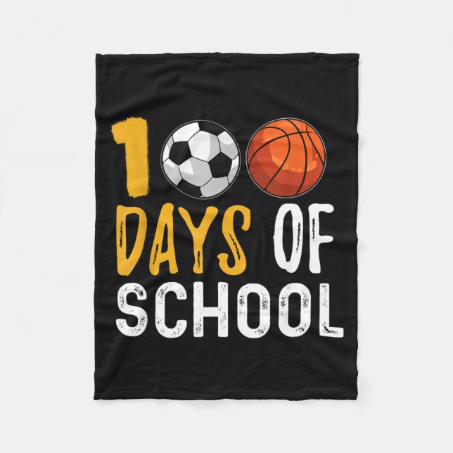 100 dagars skolfotboll Basball Fleecefilt (Framsidan)