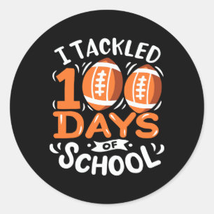 100 dagars skolfotboll tog jag upp 100 dagar runt klistermärke