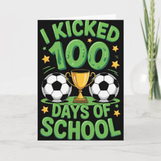 100 dagars skolfotbollsillustration kort