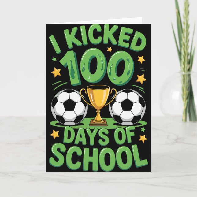 100 dagars skolfotbollsillustration  kort (Framsida)