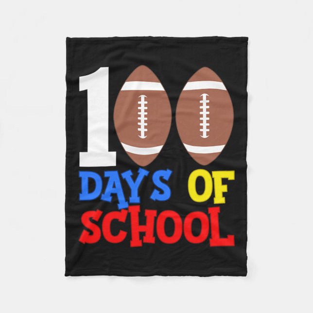 100 dagars skolfotsporter fleecefilt (Framsidan)