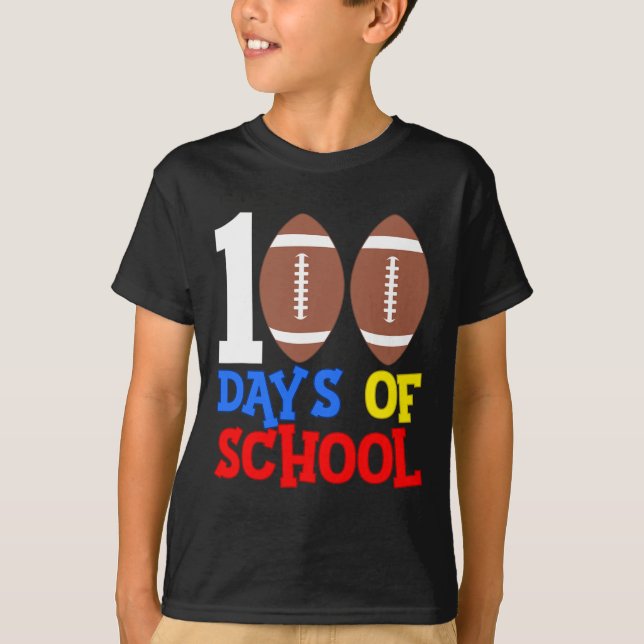100 dagars skolfotsporter t shirt (Framsida)