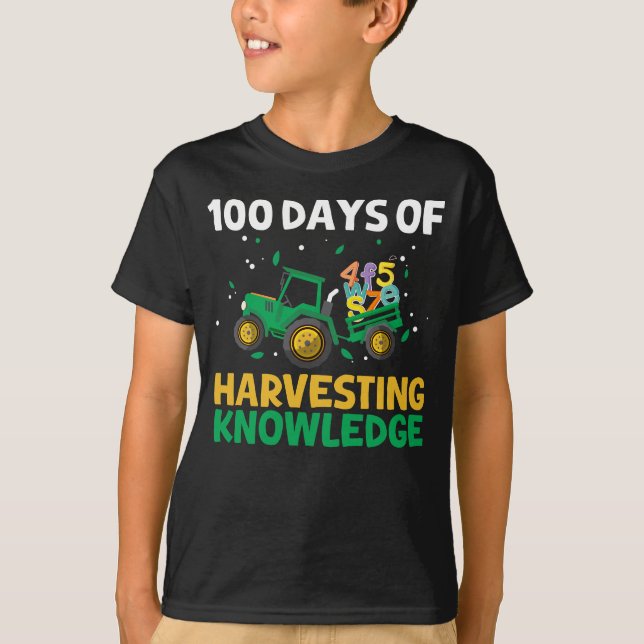 100 dagars skolgång - 100 dagars lantbruk t shirt (Framsida)