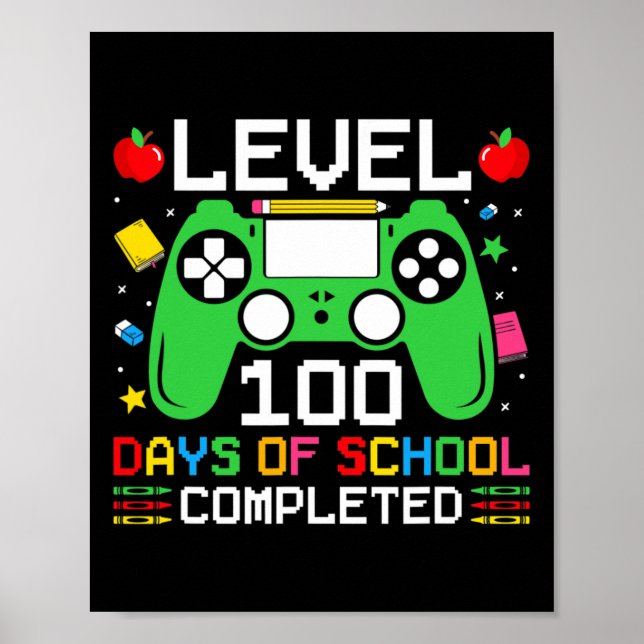 100 dagars skolgång har slutat spela Småbarn Boy Poster (Framsidan)