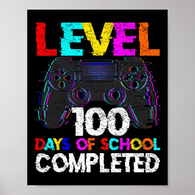 100 dagars skolgång slutförd spelfantasi 100 C Poster (Framsidan)