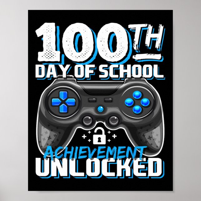 100 dagars skolgång - upplåst videospel poster (Framsidan)