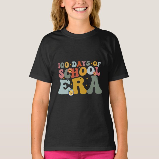 100 dagars skolgodis funky lärare barn t shirt (Framsida)