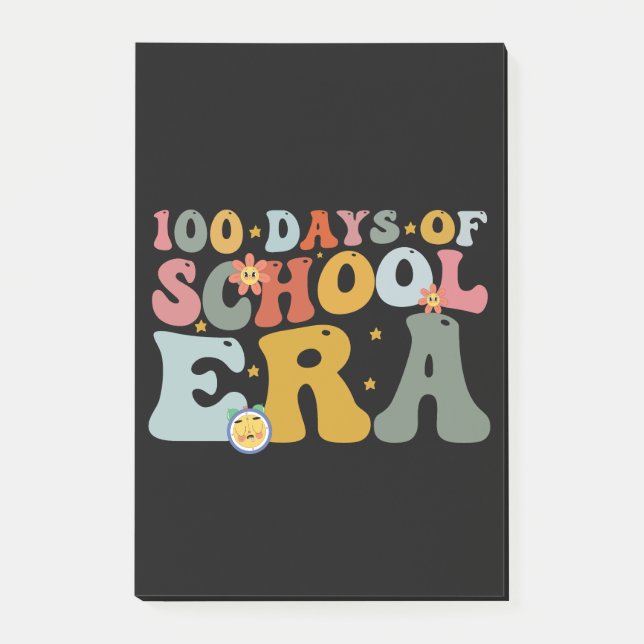 100 dagars skolgrovt lärare barn post-it block (Framsida)