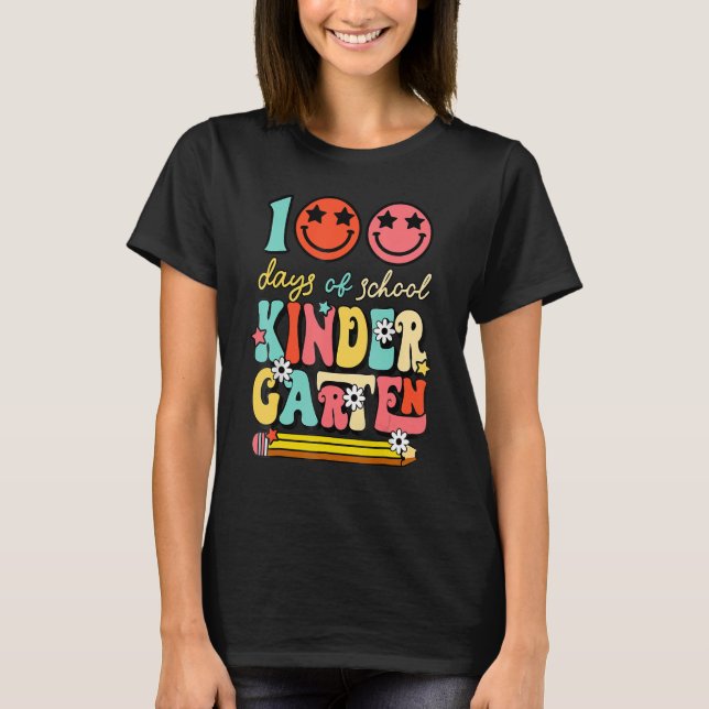 100 dagars skolKindergarten Lärare Smarter Ha T Shirt (Framsida)