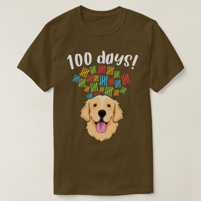 100 dagars skolkostume Boy Girl Hund Golden 1 T Shirt (Design framsida)