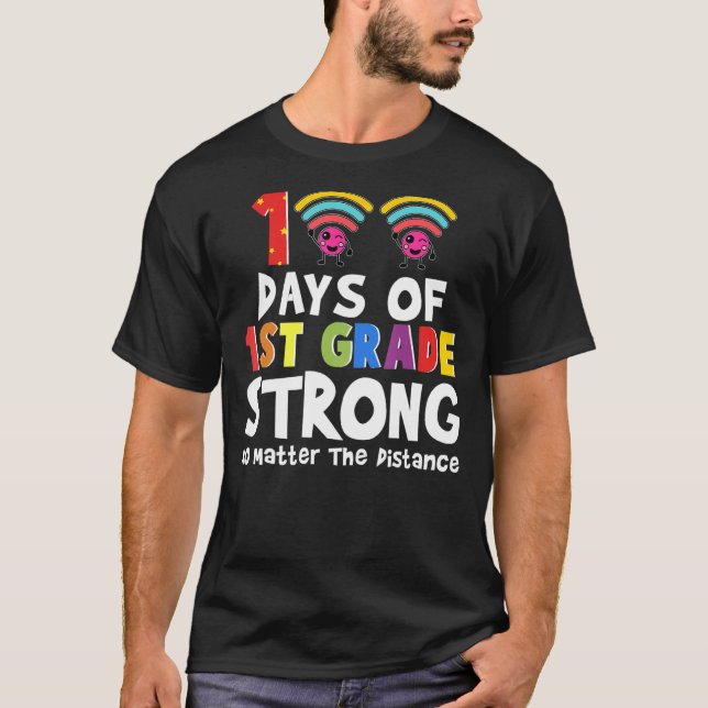 100 dagars skollärarbarn 100-dagarsdag 1:a t shirt (Framsida)