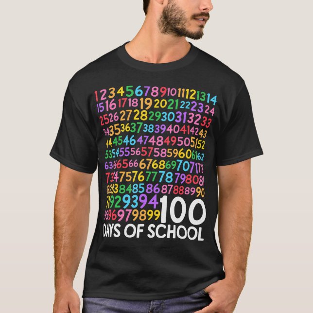 100 dagars skollärardag 100 dagar Math Num T Shirt (Framsida)