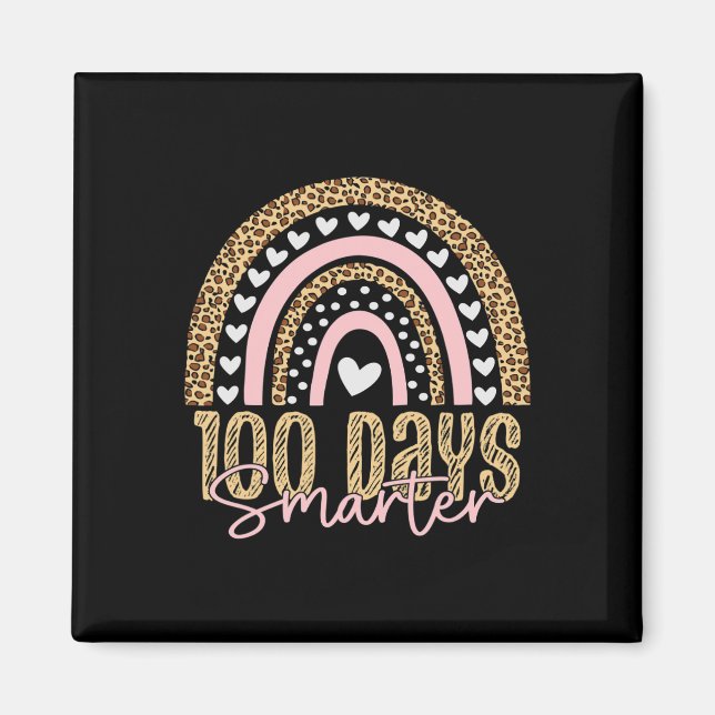 100 dagars skollärardag 100 dagar Regnbåge Leopa Magnet (Framsidan)