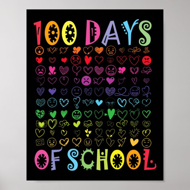 100 dagars skollärare Kids Student Boy Girl 1 Poster (Framsidan)