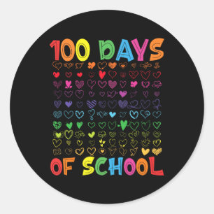 100 dagars skollärare Kids Student Boy Girl 1 Runt Klistermärke