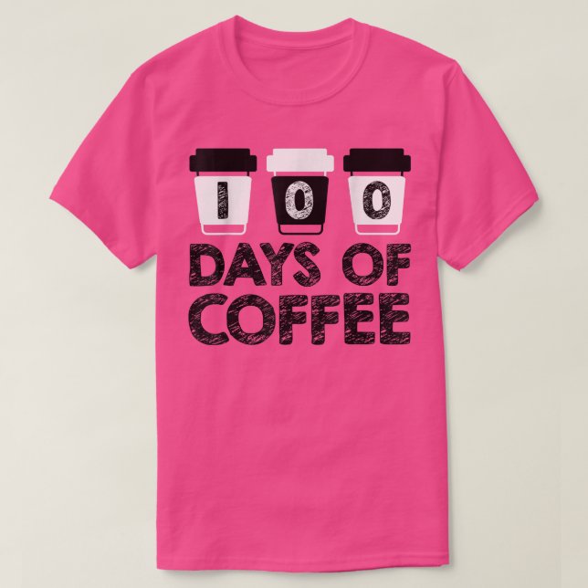 100 dagars skollärarkaffeskjorta 100 dagar o t shirt (Design framsida)
