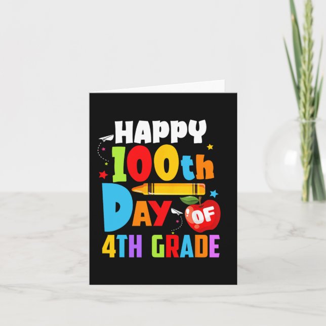 100 dagars skollärartid 100 dagar fjärde Klass Kort (Framsida)