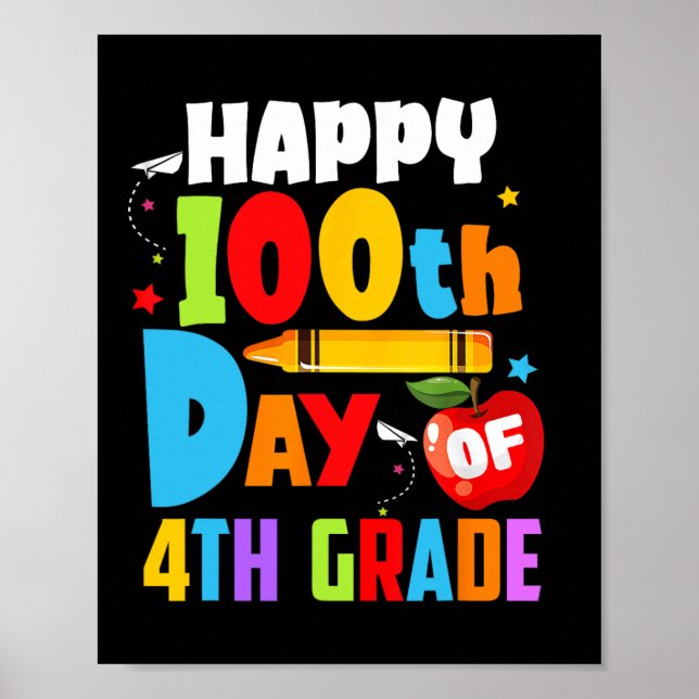 100 dagars skollärartid 100 dagar fjärde Klass Poster (Framsidan)