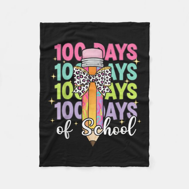 100 dagars skollärartid 100 skoldagar fleecefilt (Framsidan)