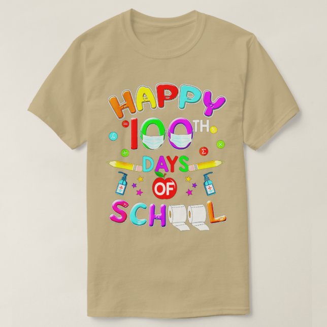 100 dagars skolmasklärare och Student T Shirt (Design framsida)