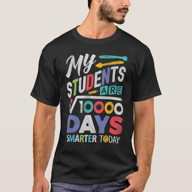 100 dagars skolmatematiker Smarter 10000 Squa T Shirt (Framsida)